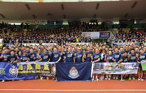 One thousand three hundred and fifty five Force runners participate in the Law Enforcement Torch Run for the Special Olympics and raise over $540,000 for the event.