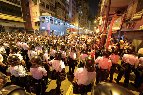 Officers performing duties at public order events.