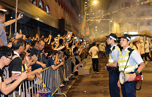 Officers performing duties at public order events.